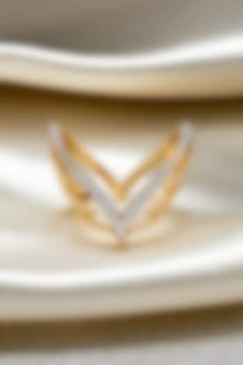 Gold Plated Lab-Grown Diamond Angel Wings Ring by Lukson at Pernia's Pop Up Shop