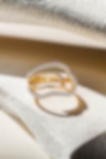 Gold Plated Lab-Grown Diamond Abstract Curve Ring by Lukson at Pernia's Pop Up Shop