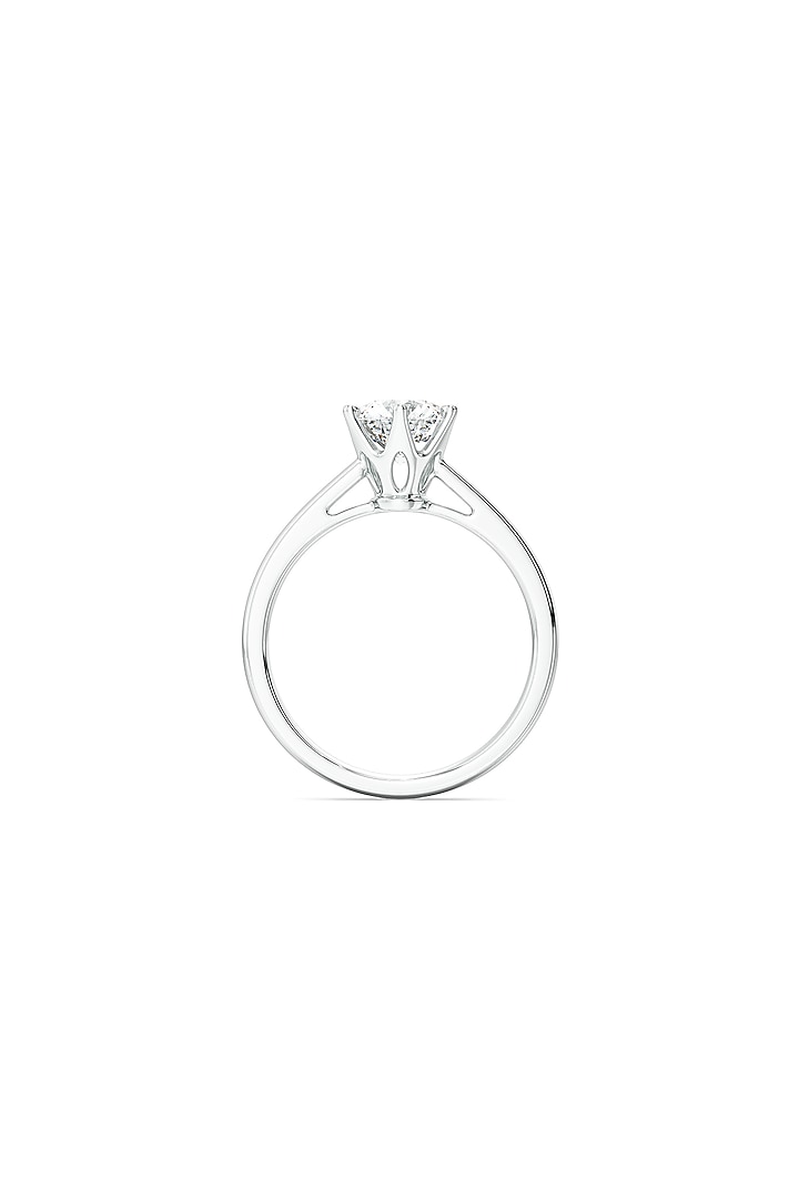White Finish Solitaire Diamond Ring In Sterling Silver by Lukson at Pernia's Pop Up Shop