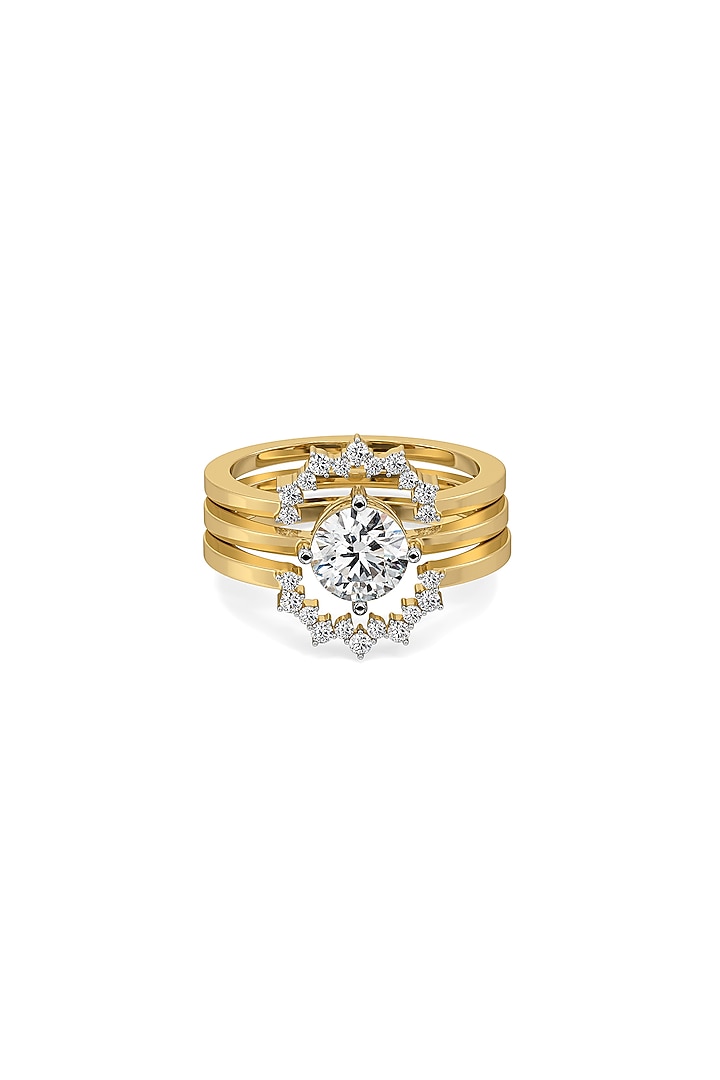 Gold Finish Prong-Set Diamond Ring by Lukson at Pernia's Pop Up Shop
