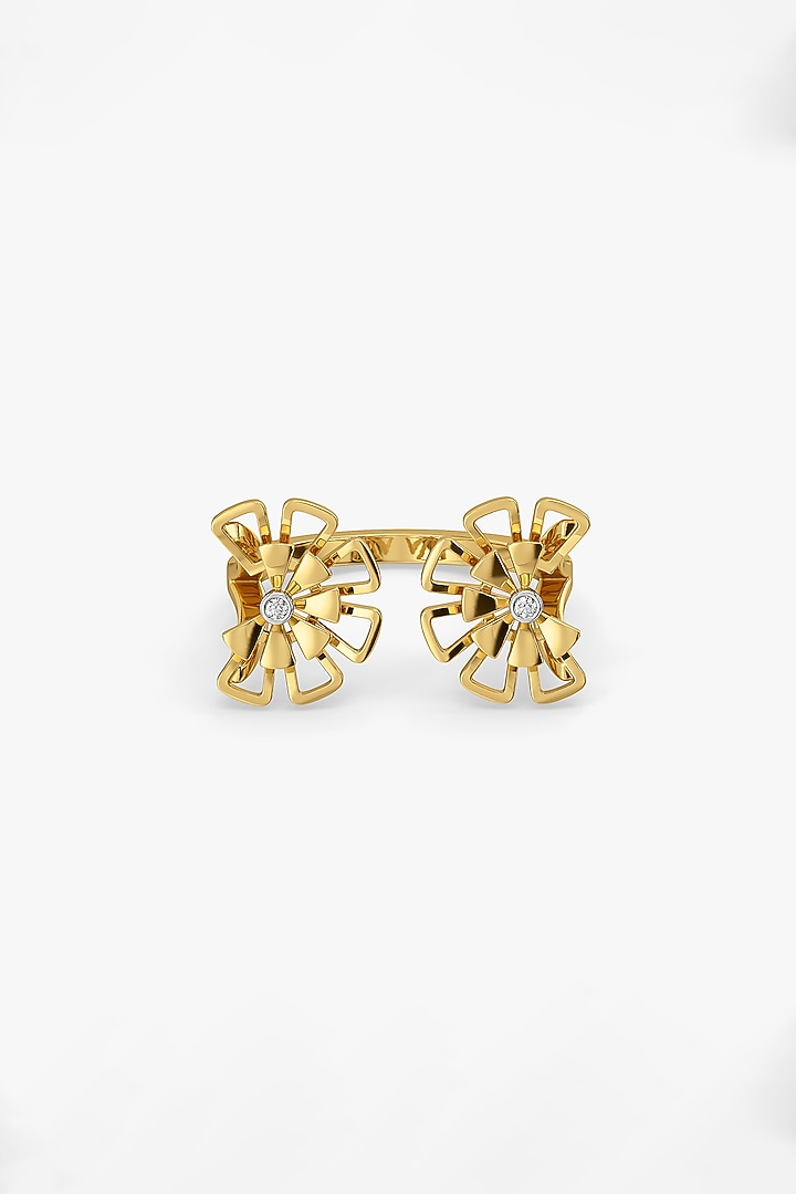 Gold Plated Lab-Grown Diamond Open-Top Ring by Lukson at Pernia's Pop Up Shop