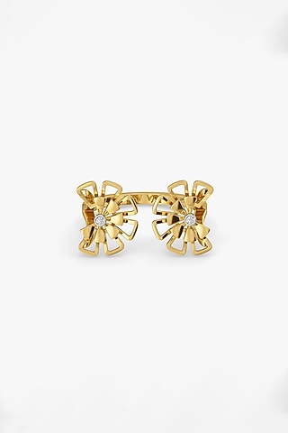 Gold Plated Lab-Grown Diamond Open-Top Ring by Lukson