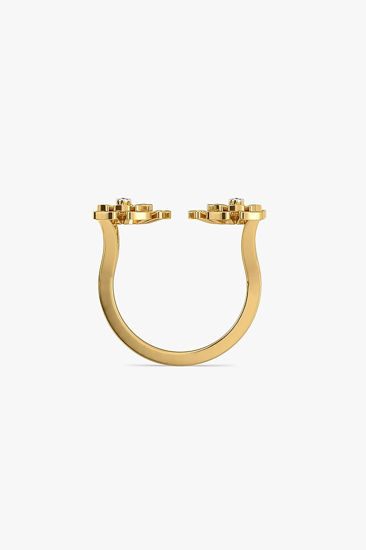 Gold Plated Lab-Grown Diamond Open-Top Ring by Lukson at Pernia's Pop Up Shop