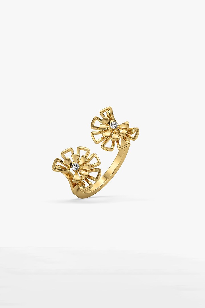 Gold Plated Lab-Grown Diamond Open-Top Ring by Lukson at Pernia's Pop Up Shop