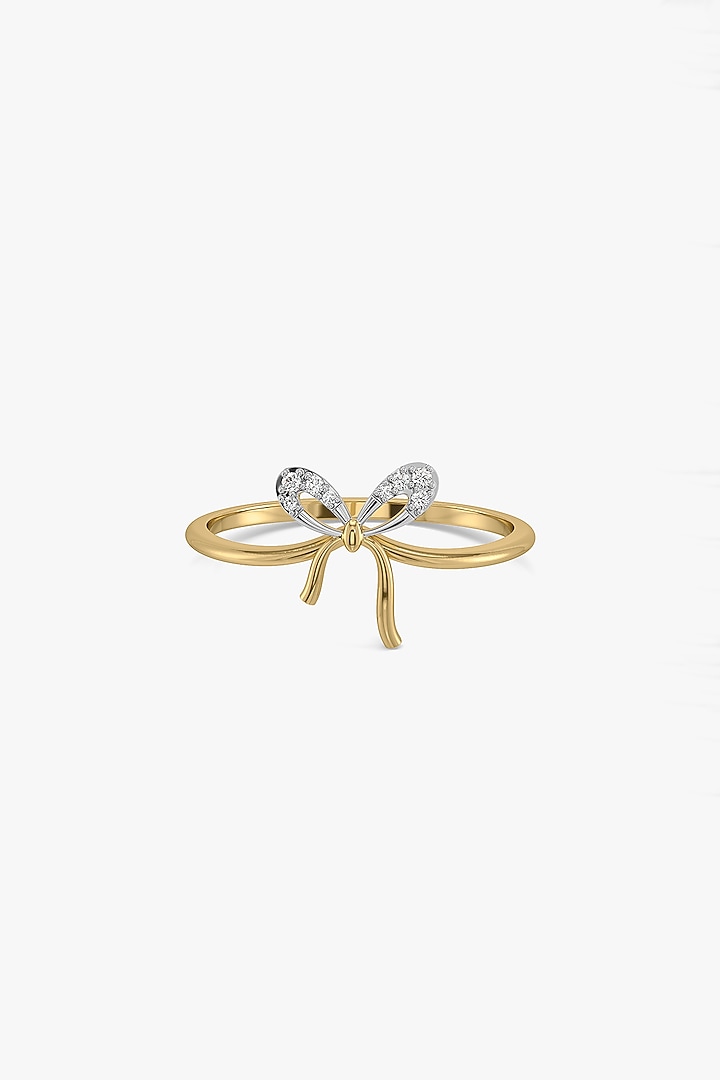 Gold Plated Lab-Grown Diamond Bow Ring by Lukson at Pernia's Pop Up Shop