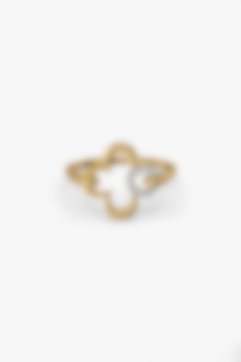 Gold Plated Lab-Grown Diamond Clover Leaf Ring by Lukson at Pernia's Pop Up Shop