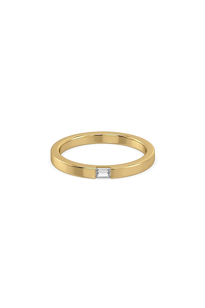 Gold Plated Lab-Grown Baguette Diamond Ring by Lukson at Pernia's Pop Up Shop