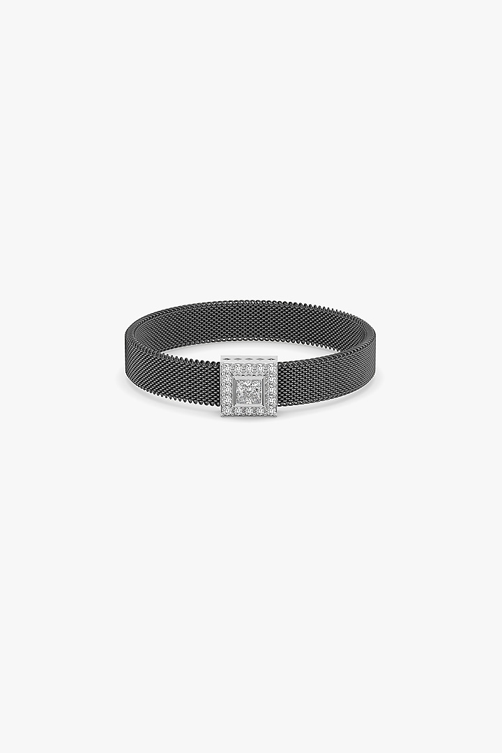 Silver Finish Lab-Grown Diamond Bracelet In Silver by Lukson at Pernia's Pop Up Shop