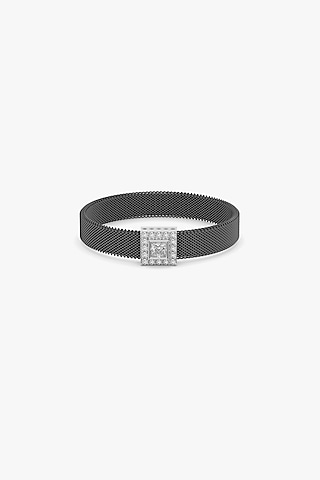 Silver Finish Lab-Grown Diamond Bracelet In Silver by Lukson