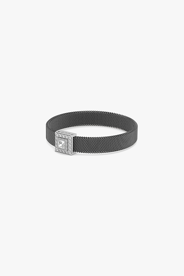 Silver Finish Lab-Grown Diamond Bracelet In Silver by Lukson at Pernia's Pop Up Shop