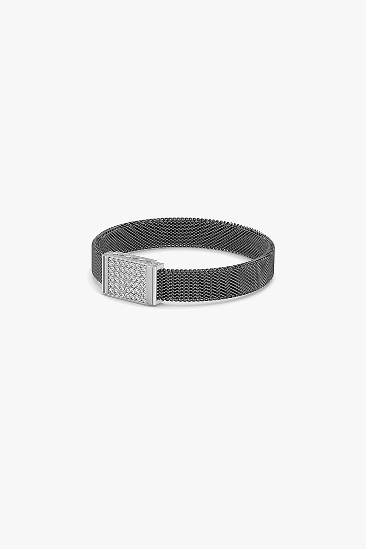 Silver Finish Lab-Grown Diamond Bracelet In Silver by Lukson at Pernia's Pop Up Shop