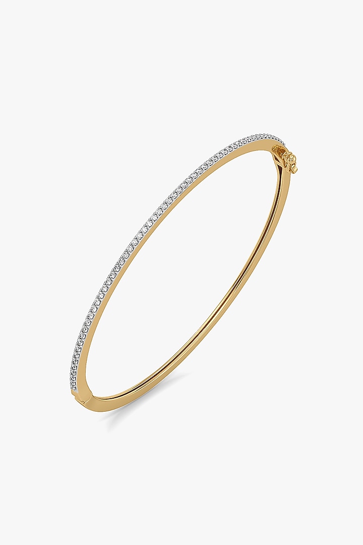 Gold Plated Lab-Grown Diamond Bangle In Silver by Lukson at Pernia's Pop Up Shop