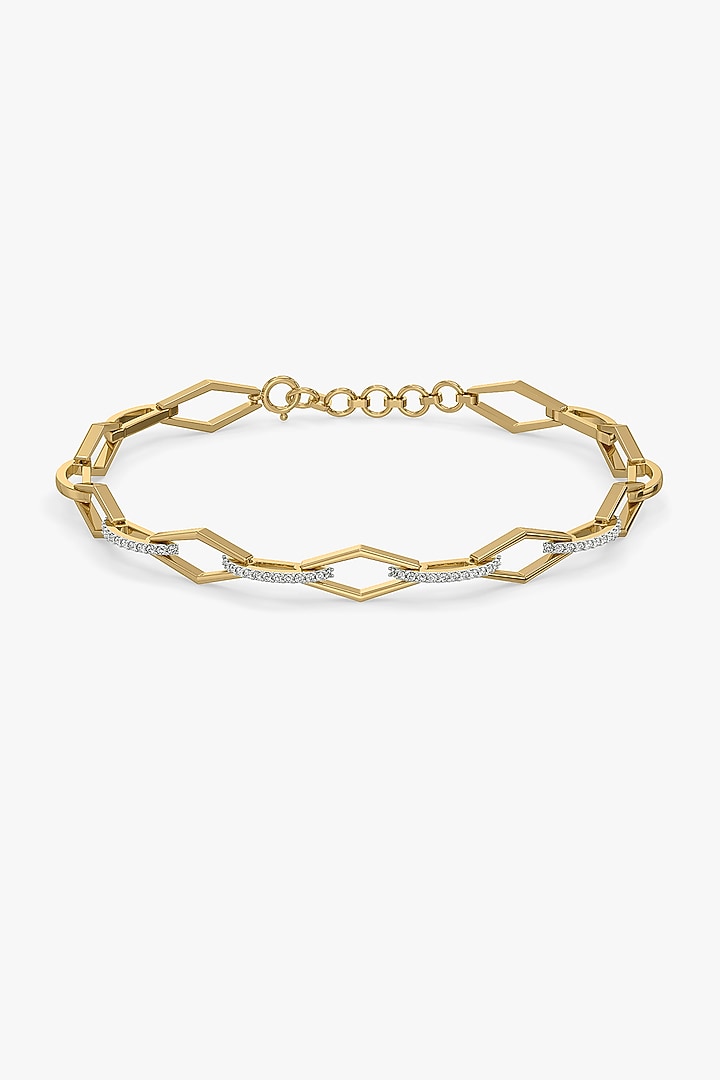 Gold Plated Diamond Eternal Link Tennis Bracelet by Lukson at Pernia's Pop Up Shop