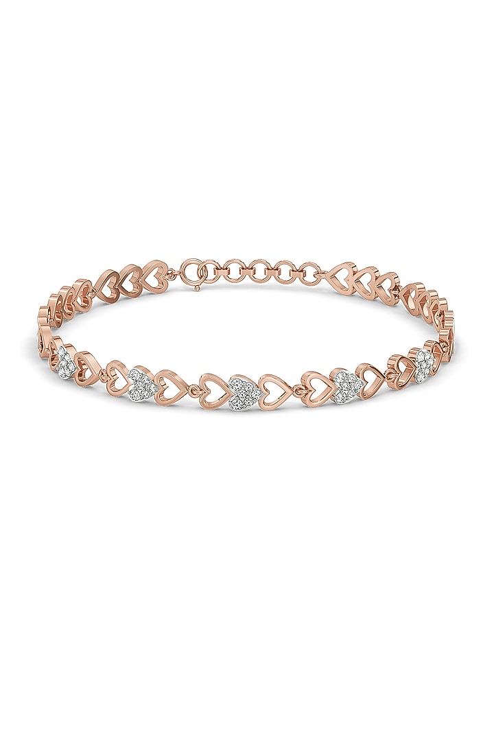 Rose Gold Plated Diamond Heartstring Tennis Bracelet by Lukson at Pernia's Pop Up Shop