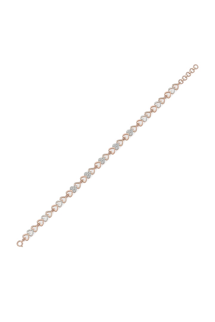 Rose Gold Plated Diamond Heartstring Tennis Bracelet by Lukson at Pernia's Pop Up Shop