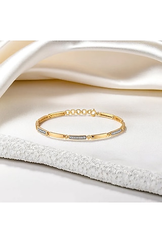 Rose Gold Plated Diamond Simplicity Spark Tennis Bracelet by Lukson