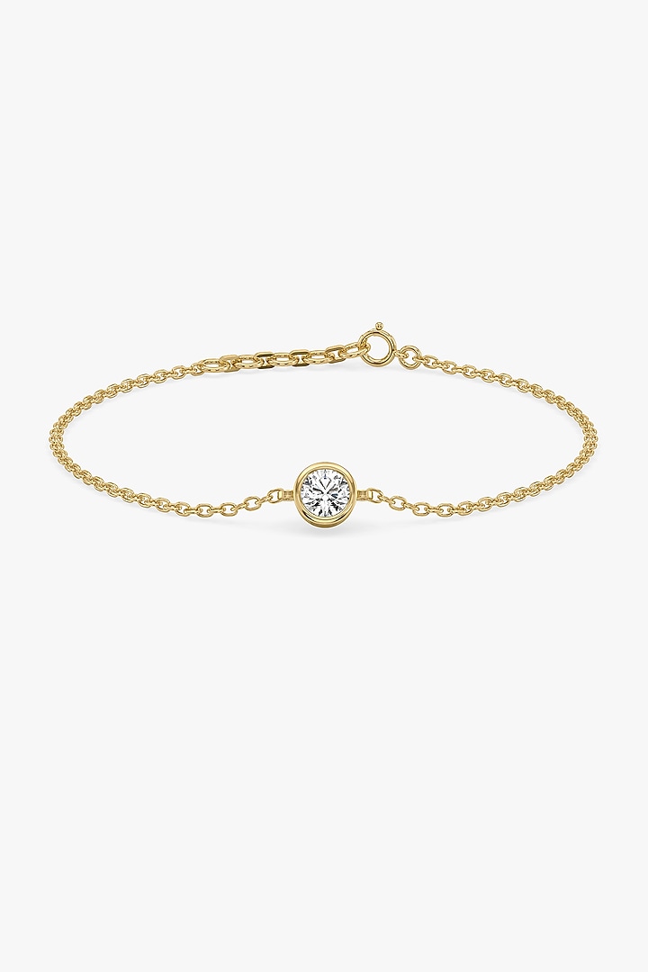 Gold Plated Solitaire Diamond Bracelet by Lukson at Pernia's Pop Up Shop