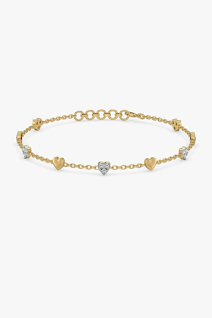 Gold Plated Heart-Shaped Diamond Bracelet by Lukson at Pernia's Pop Up Shop