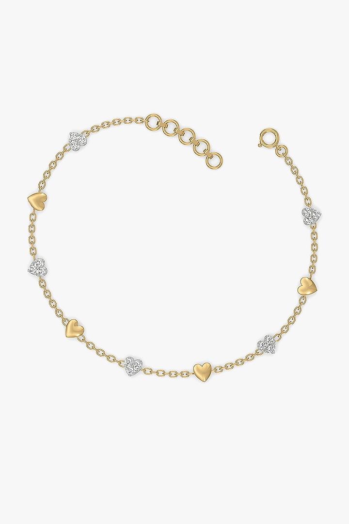 Gold Plated Heart-Shaped Diamond Bracelet by Lukson at Pernia's Pop Up Shop
