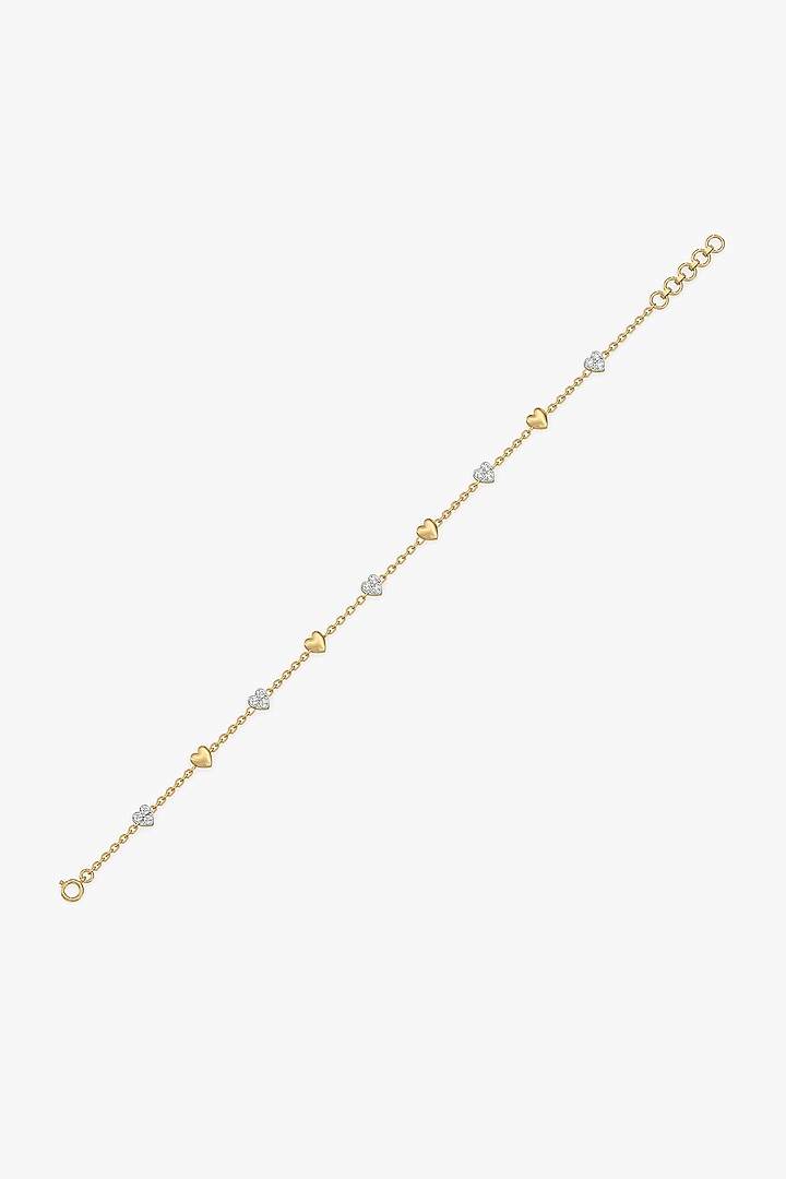 Gold Plated Heart-Shaped Diamond Bracelet by Lukson at Pernia's Pop Up Shop