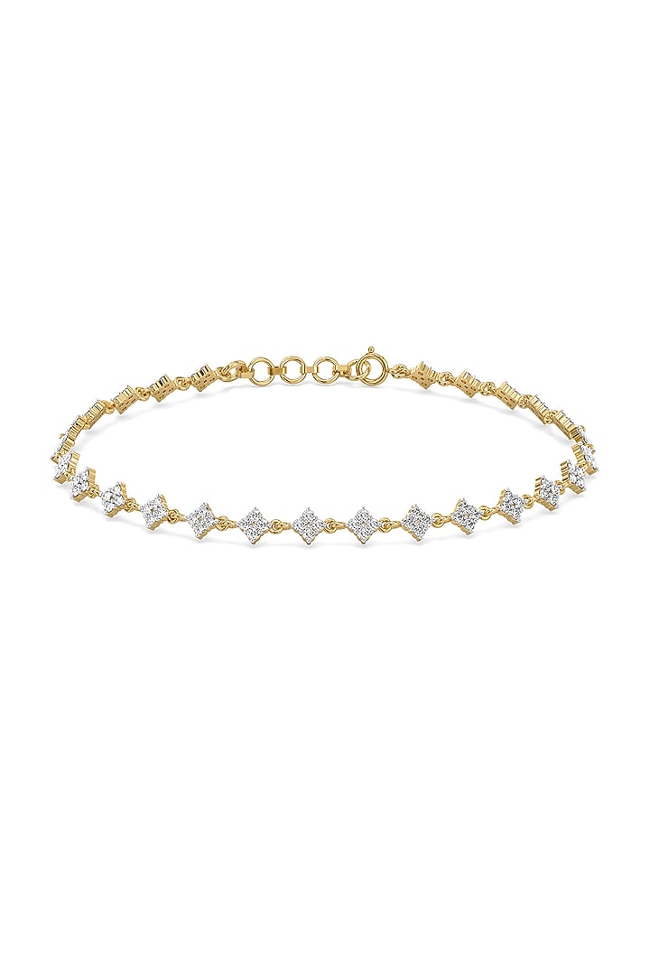 Gold Finish Diamond Day Bloom Tennis Bracelet by Lukson at Pernia's Pop Up Shop