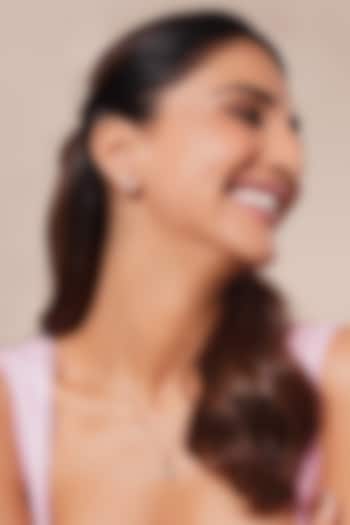 14kt Gold Finish Heart-Shaped Diamond Stud Earrings by Lukson at Pernia's Pop Up Shop