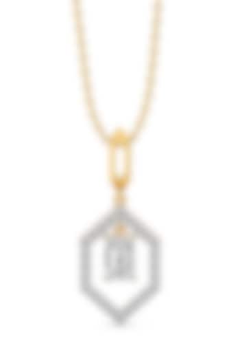 Gold Finish Emerald-Cut Diamond Pendant Necklace by Lukson at Pernia's Pop Up Shop