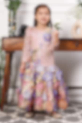 Pink Mesh & Satin Gown For Girls by The Lush Affair at Pernia's Pop Up Shop