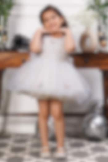 White Soft Organza Hand Embroidered Dress For Girls by The Lush Affair at Pernia's Pop Up Shop