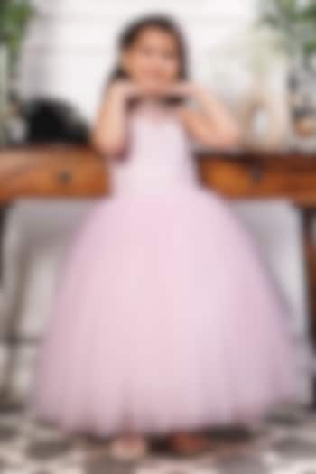 Pink Soft Tulle Gown For Girls by The Lush Affair at Pernia's Pop Up Shop