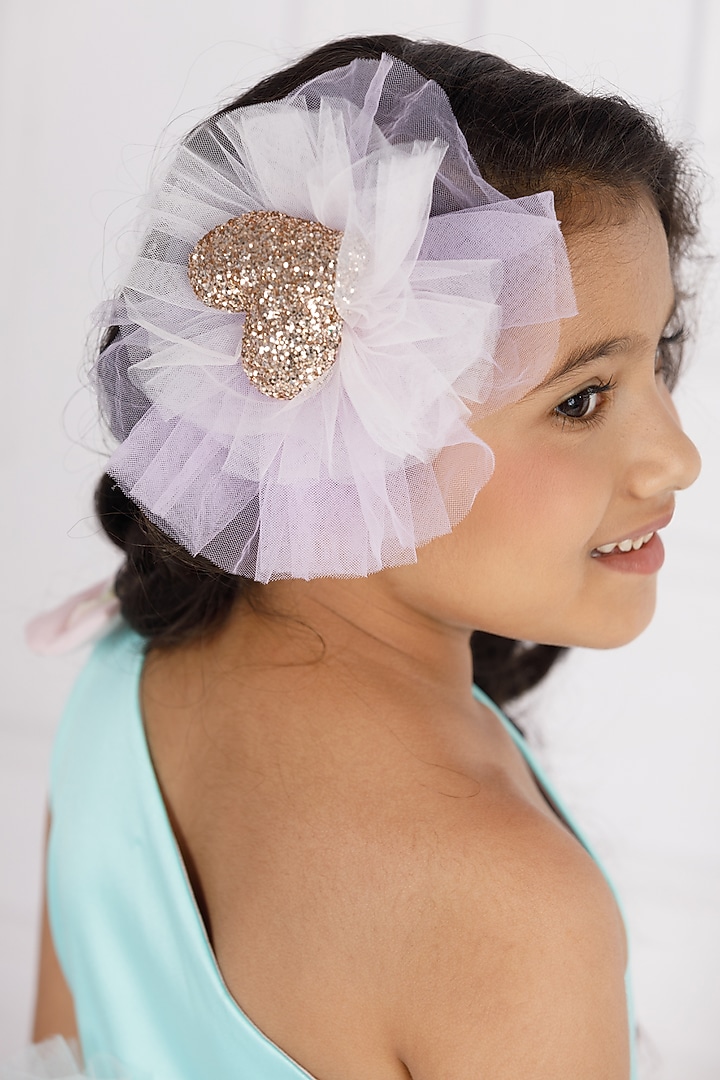Pink Cotton & Silk Satin Hand Embroidered Dress For Girls by The Lush Affair at Pernia's Pop Up Shop