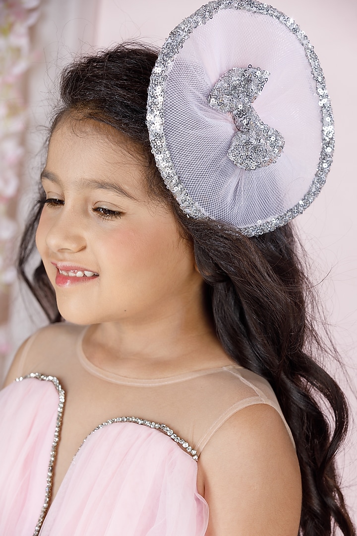 Pink Cotton & Silk Satin Embroidered Dress For Girls by The Lush Affair at Pernia's Pop Up Shop