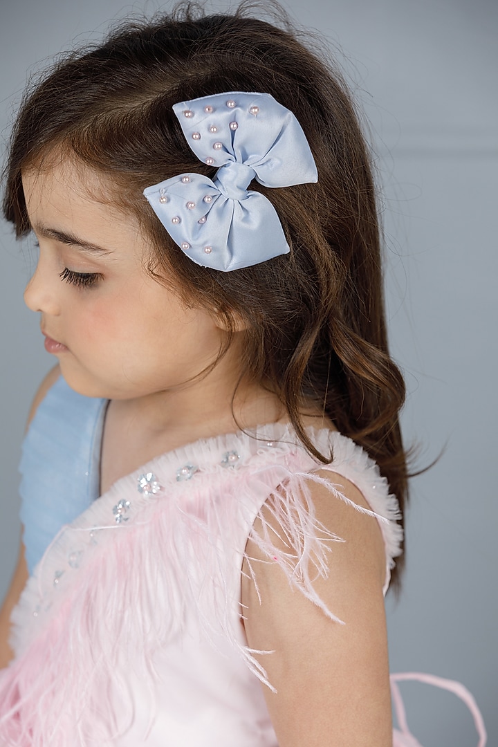 Pink Cotton & Silk Satin Embroidered Dress For Girls by The Lush Affair at Pernia's Pop Up Shop