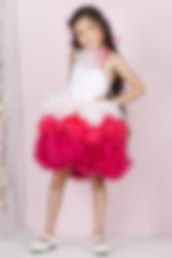 Pink Cotton & Silk Satin Embroidered Dress For Girls by The Lush Affair at Pernia's Pop Up Shop