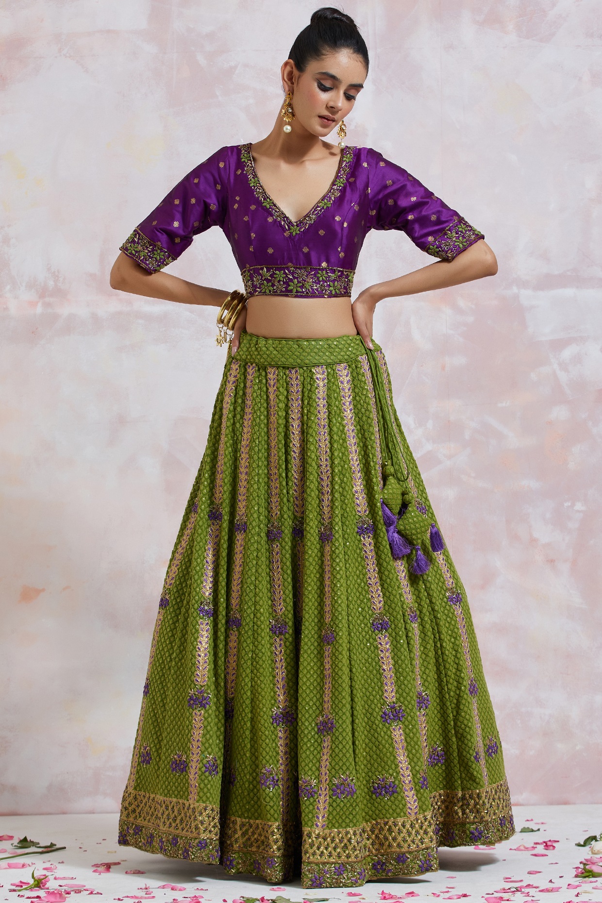 Buy Traditional Art Silk Green Semi Stitched Zari Work Lehenga Choli With  Dupatta Set For Women Online In India At Discounted Prices