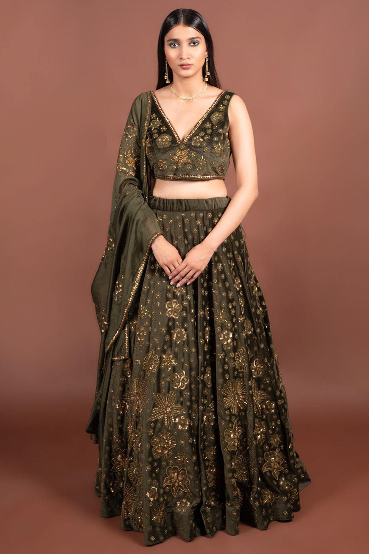 Buy Dark Green Lehenga Choli With Embroidery and Sequence Work and Soft Net  Dupatta for Women , Wedding Mahendi Lehenga Choli for Women Girls Online in  India - Etsy