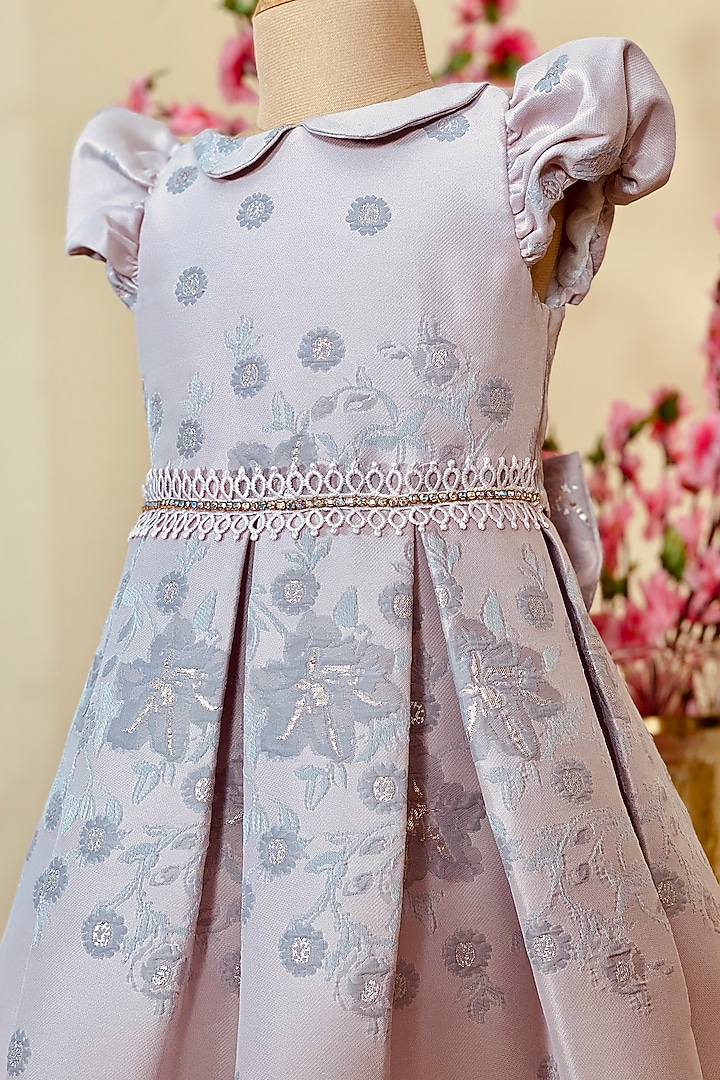 Lavender Dress With Sling Bag For Girls by Little Vogue Club at Pernia's Pop Up Shop