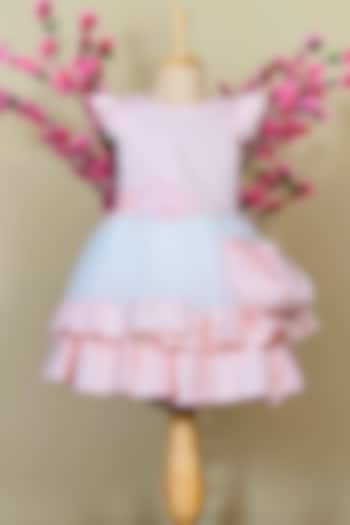 Blush Pink Dress With Sling Bag For Girls Design by Little Vogue
