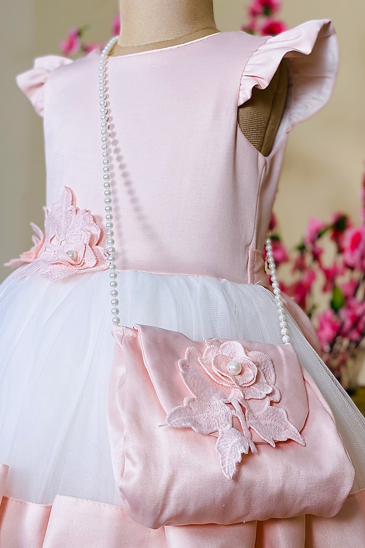 Blush Pink Cotton Polyester Dress For Girls Design by Little Vogue Club at  Pernia's Pop Up Shop 2024
