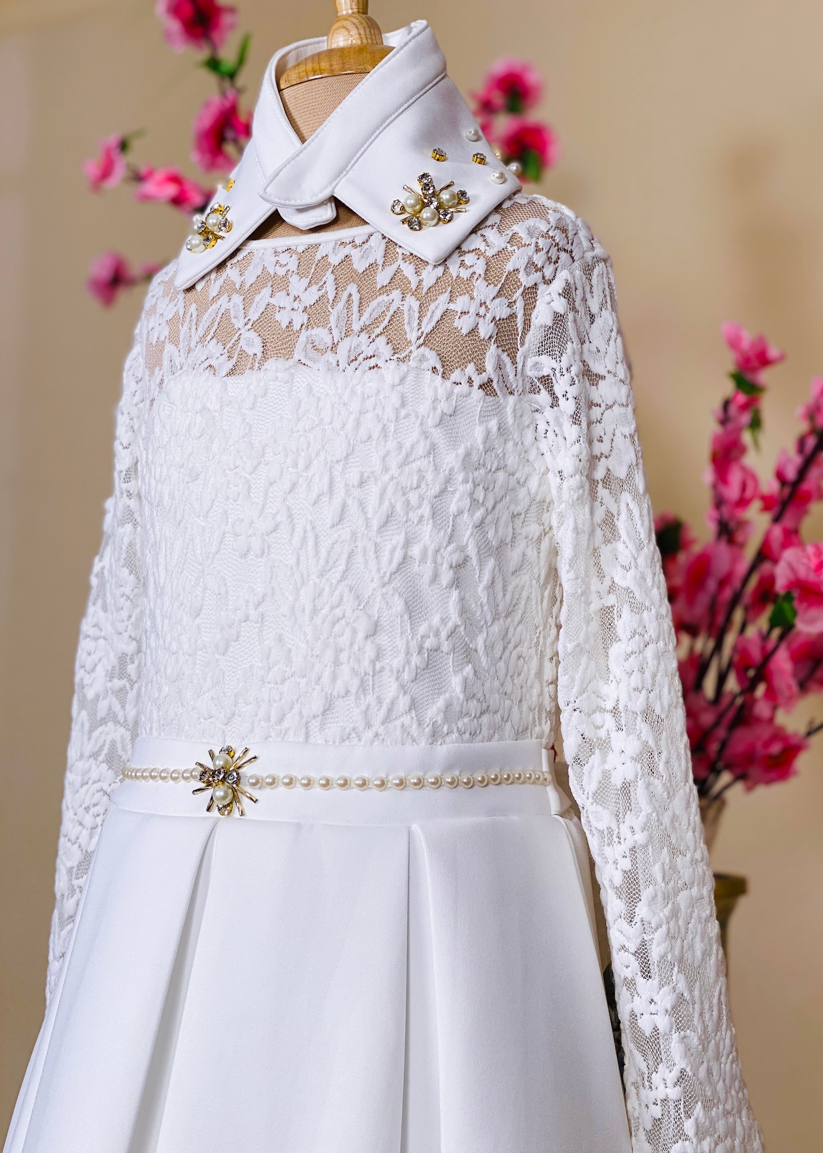 BINPAW Girls Flower Lace Wedding Dress with Belt India | Ubuy