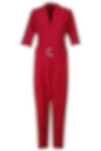 Red Classic Jumpsuit by Lovebirds