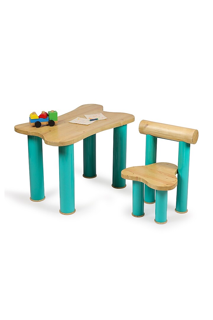 Aqua Pine Wood Desk & Chair by Living with Elan at Pernia's Pop Up Shop