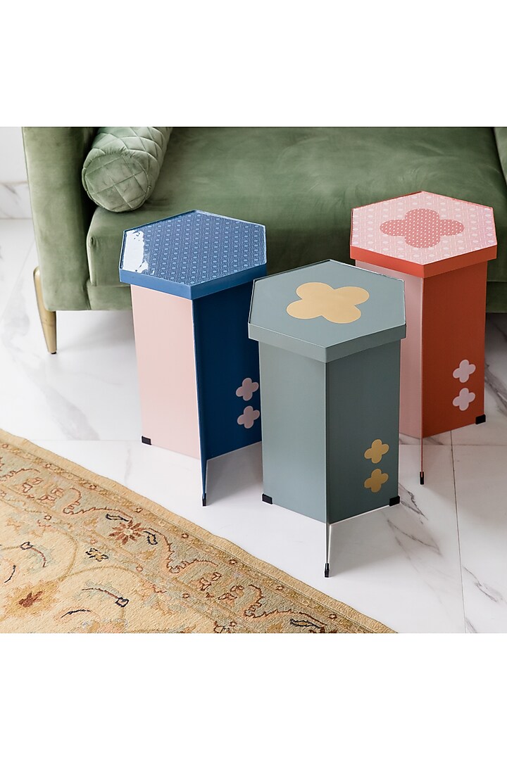 Moss Green Mild Steel Hexagonal Table by Living with Elan at Pernia's Pop Up Shop