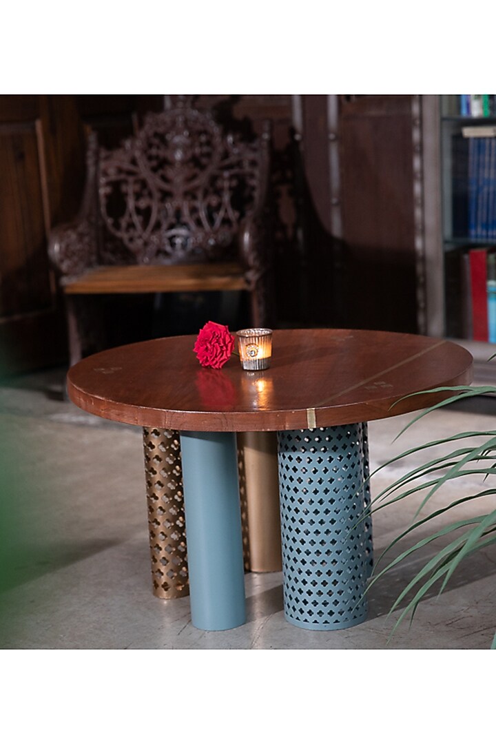 Brown & Green Teak Wood Coffee Table by Living with Elan at Pernia's Pop Up Shop