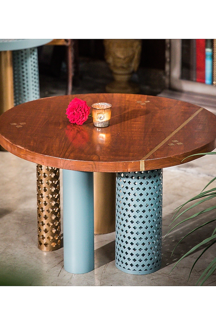 Brown & Green Teak Wood Coffee Table by Living with Elan at Pernia's Pop Up Shop