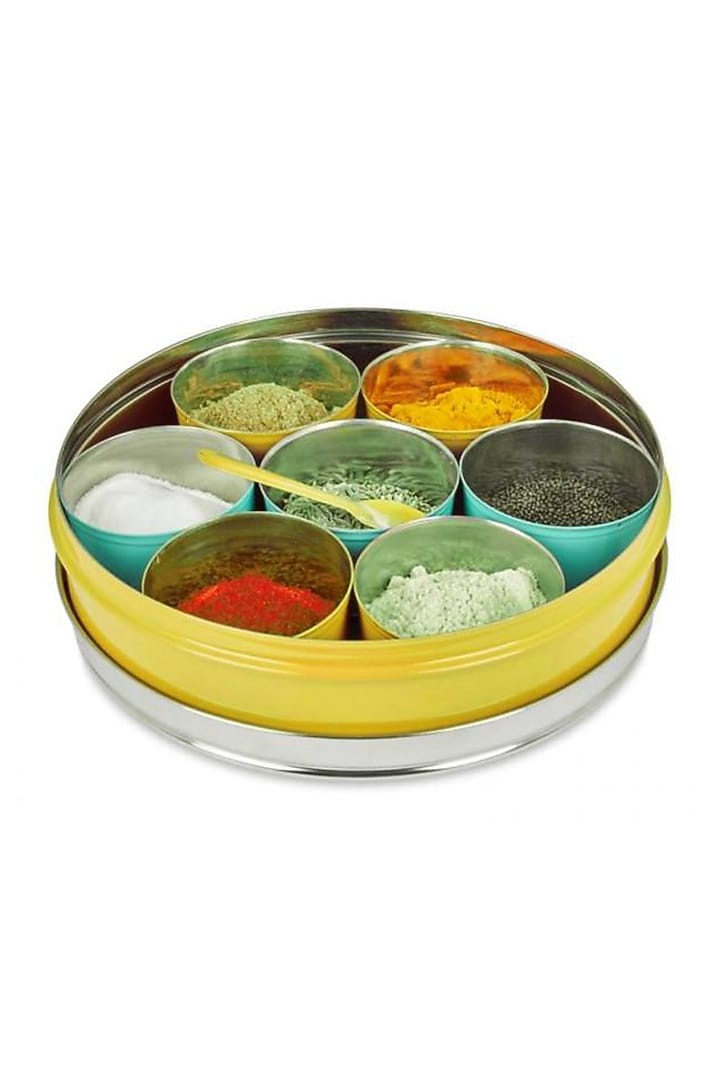 Yellow Stainless Steel Spice Box Set by Living with Elan at Pernia's Pop Up Shop
