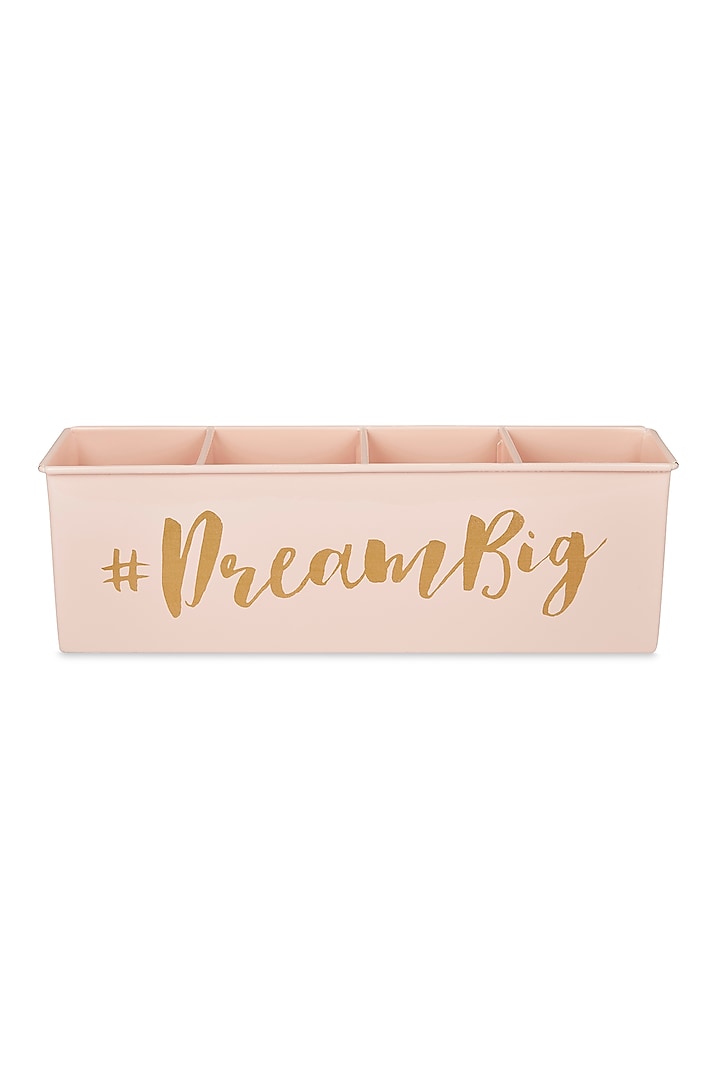 Powder Pink Galvanized Steel Desk Organizer by Living with Elan at Pernia's Pop Up Shop