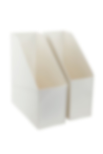 Off-White Galvanized Steel Magazine Holders (Set of 2) by Living with Elan at Pernia's Pop Up Shop