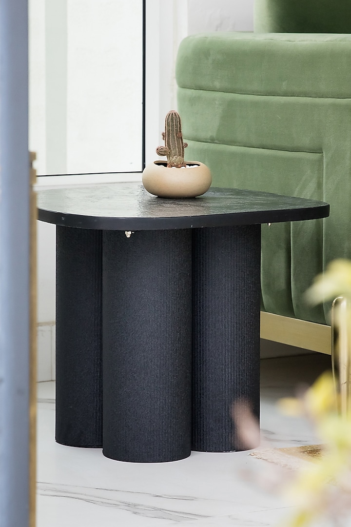 Black Textured Side Table by Living with Elan
