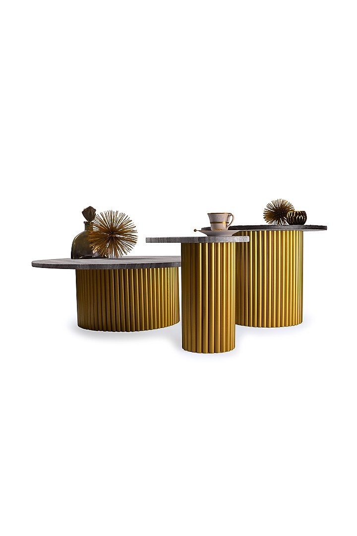 Brown Marble C-Shaped Table by Living with Elan at Pernia's Pop Up Shop